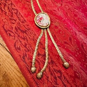 Vintage 1970s Rafael Alfandary CANADA modern brass Murano glass pendant necklace